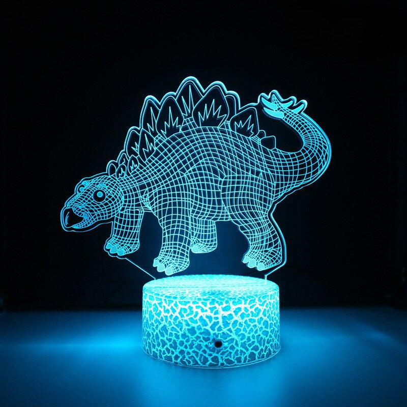 3D LED Lampa Dinosaurie