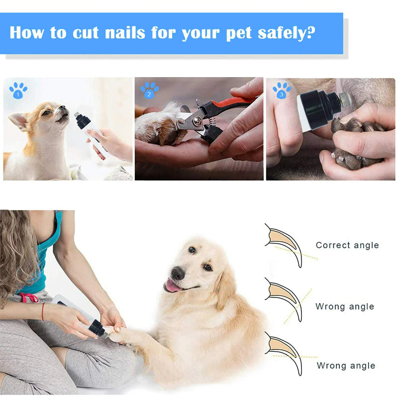 Elektrisk Kloslip & Klotrimmer för Husdjur | Tyst & Smärtfri Nageltrimmer för Hund & Katt – Uppladdningsbar & Ergonomisk Design