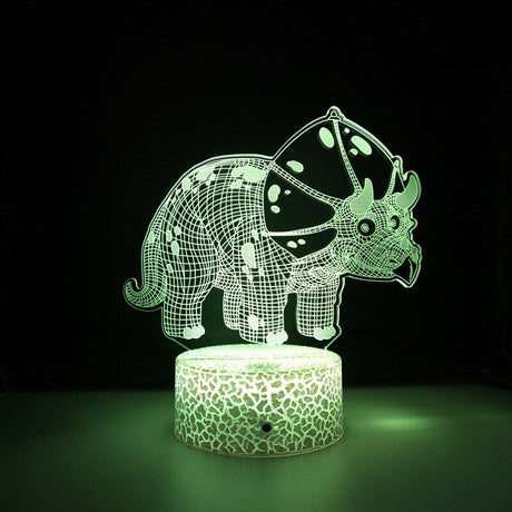 3D LED Lampa Dinosaurie